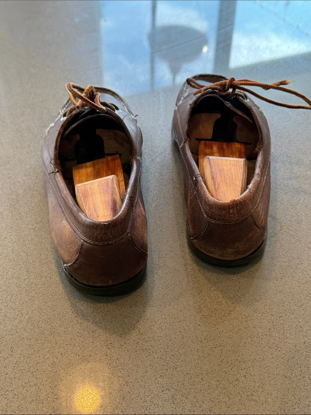 Vintage LL Bean Blucher Moccasins Brown Leather Shoes Size 10